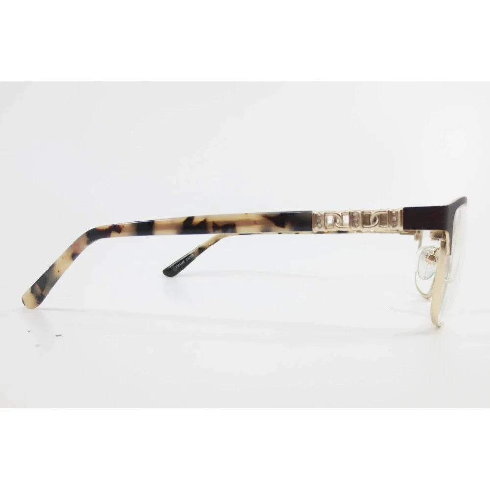 Chelsea Morgan CM 8005 BR/G Brown Gold Tortoise Crystal Eyeglass Frames